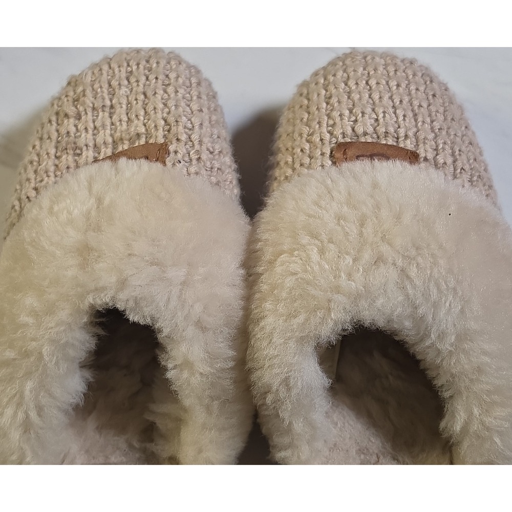UGG Cozy Knit Women's Slip-On Slippers Knit Fur Lined Beige/Cream Size 7